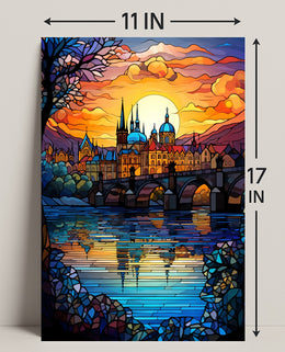 Sunset Over The Cityscape Poster