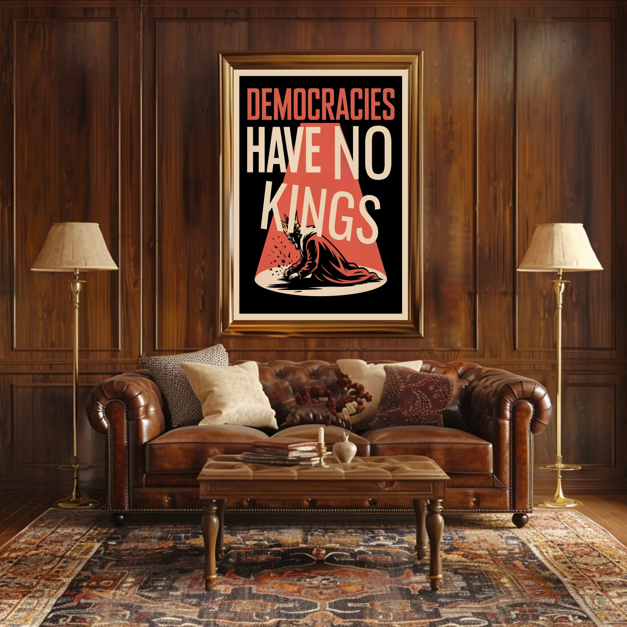 Democracy Triumphs Over Royalty Political or Propaganda Poster