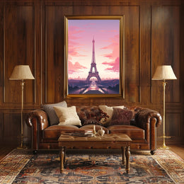 Eiffel Tower Romantic Colors Dreamy Travel Poster