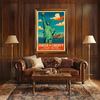 Statue Of Liberty And Ellis Island Poster