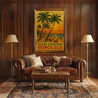 Island Christmas In Honolulu Poster