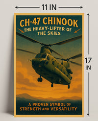 CH-47 Chinook Vintage Aviation Poster PosterGoat