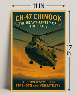 CH-47 Chinook Vintage Aviation Poster PosterGoat