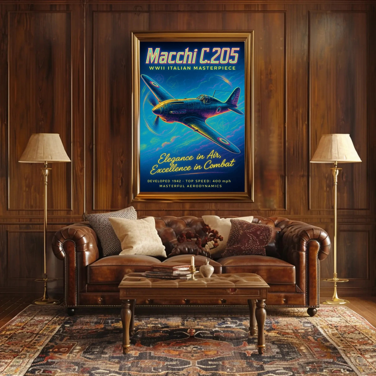 Macchi C.205 WWII Italian Masterpiece Poster