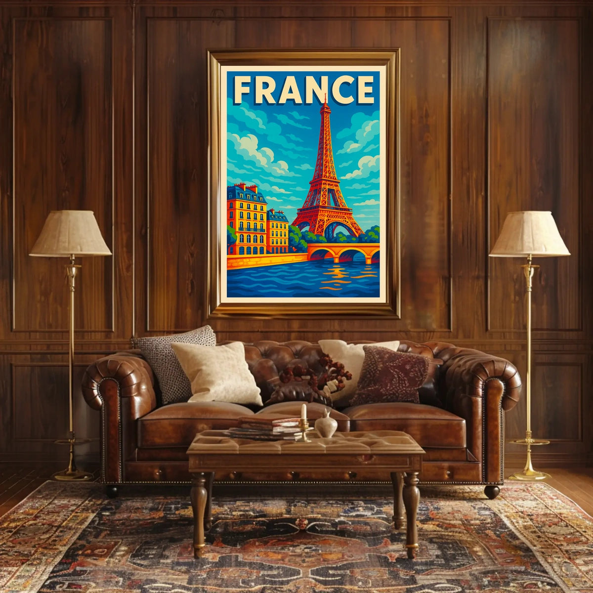 France Eiffel Tower Illustration Poster