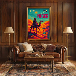Fly Niger Wander in Color Travel Poster PosterGoat