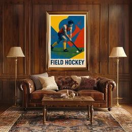 Dynamic Field Hockey Sports Art Poster