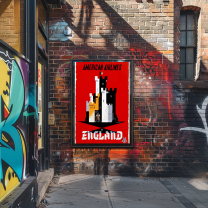 American Airlines England Travel Poster