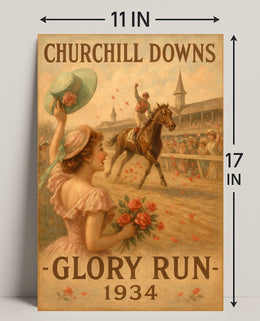 Churchill Downs Vintage Jockey Victory Sports Poster
