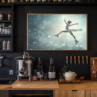 Graceful Figure Skater in Winter Fantasy Poster