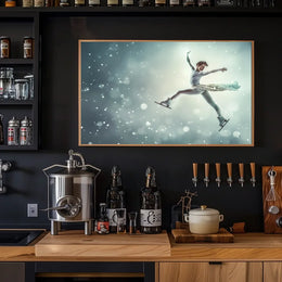 Graceful Figure Skater in Winter Fantasy Poster