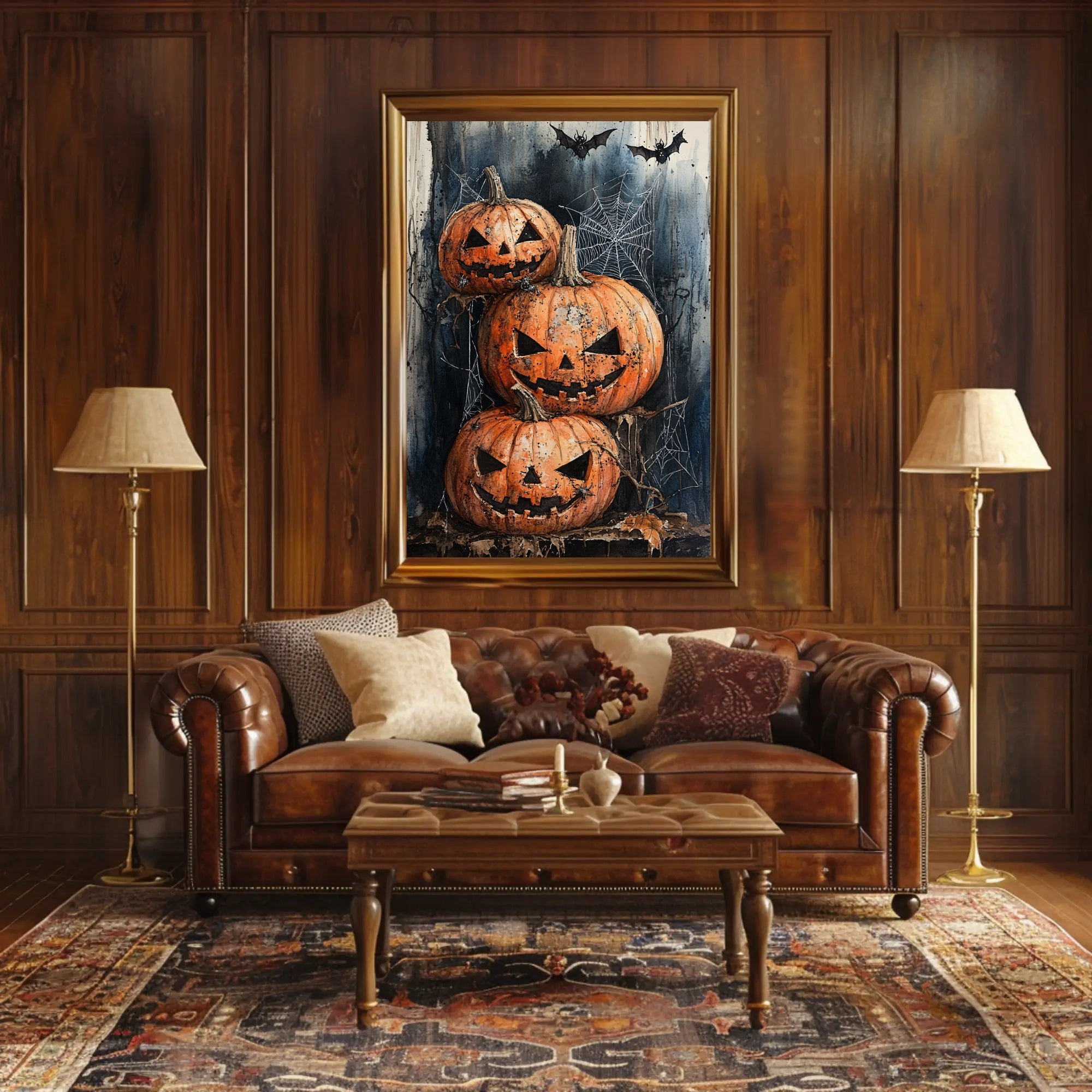 Haunted Halloween Pumpkins Poster