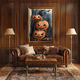 Haunted Halloween Pumpkins Poster