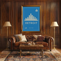 Detroit Skyline Poster PosterGoat