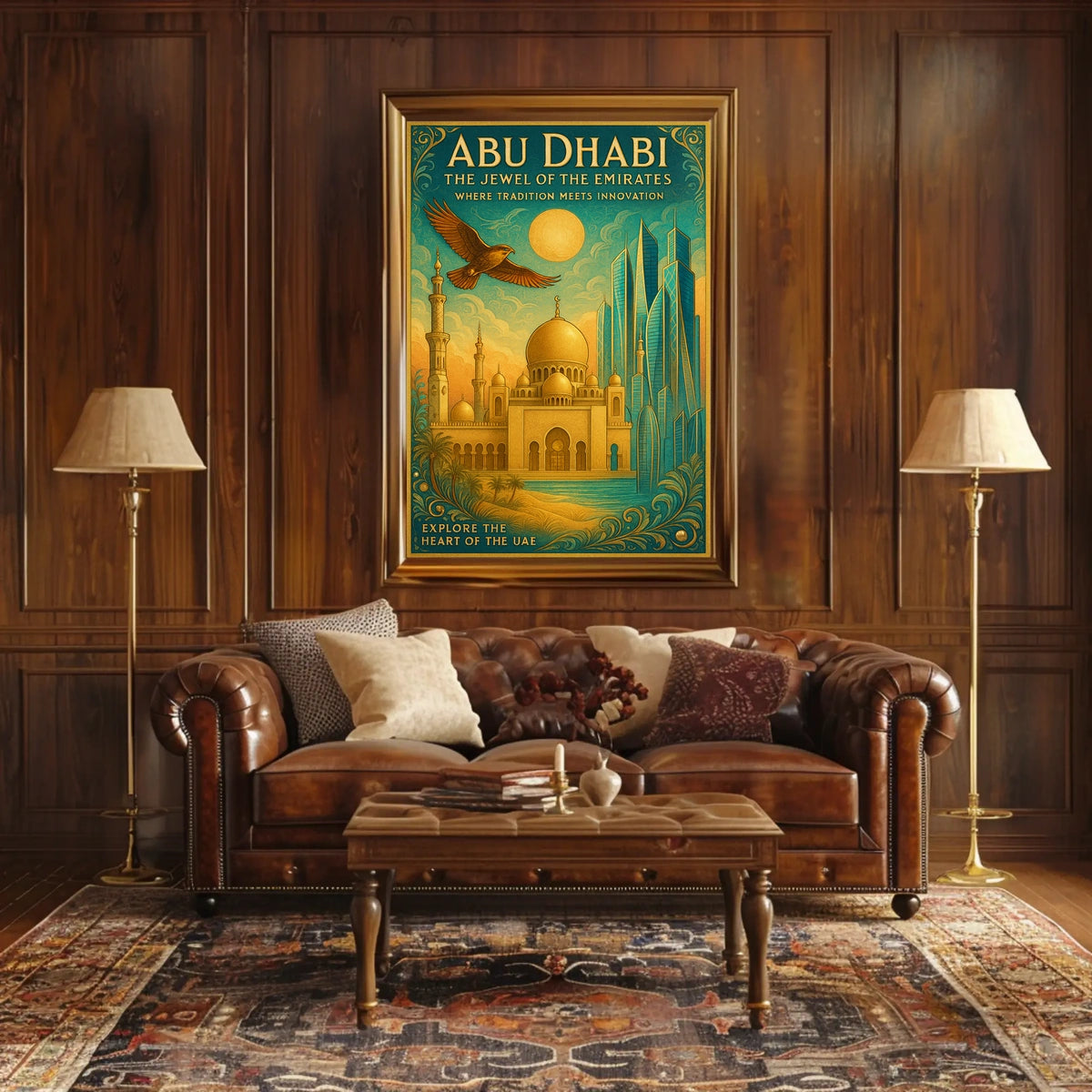Abu Dhabi Cityscape Jewel of the Emirates Cultural Poster