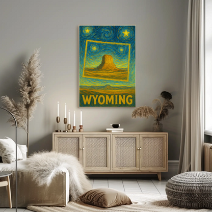 Wyoming Starry Night Poster