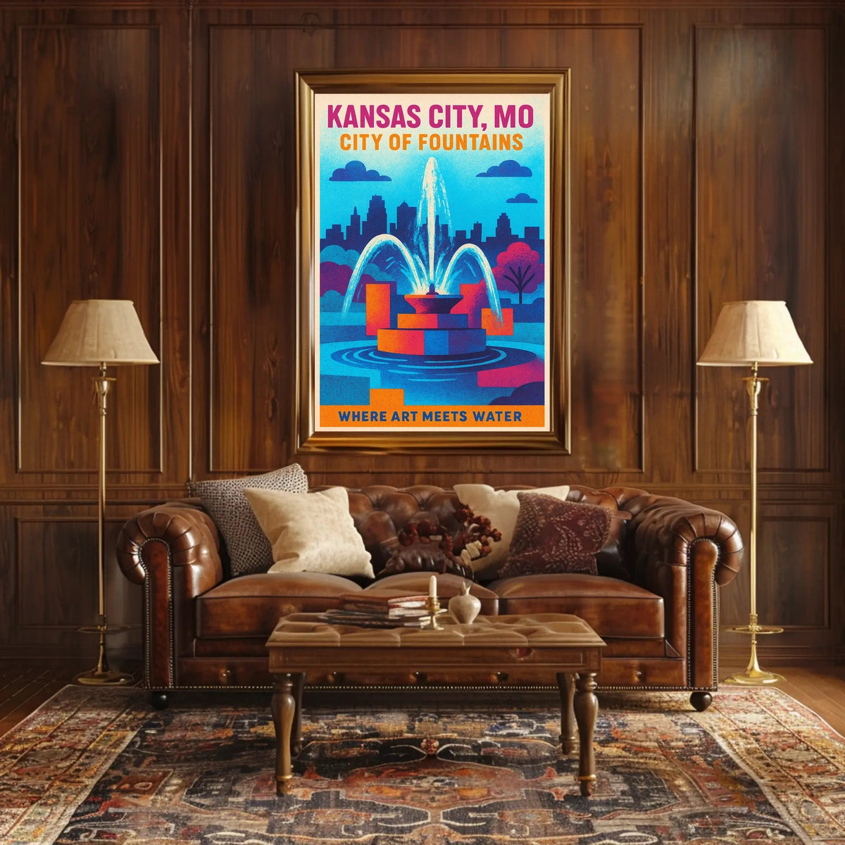 Kansas City City of Fountains Poster
