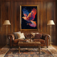 Majestic Cosmic Eagle Surreal Art Poster Print