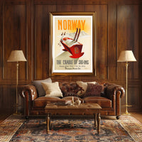 Norway Ski Adventure Vintage Travel Poster PosterGoat