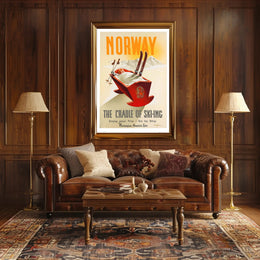 Norway Ski Adventure Vintage Travel Poster PosterGoat
