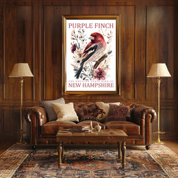 Purple Finch State Bird Art Poster Print