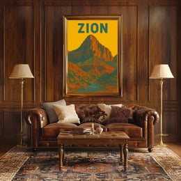 Zion National Park Vintage Travel Poster Print