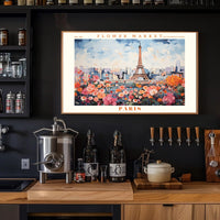 Vibrant Paris Scene with Eiffel Tower Travel Poster