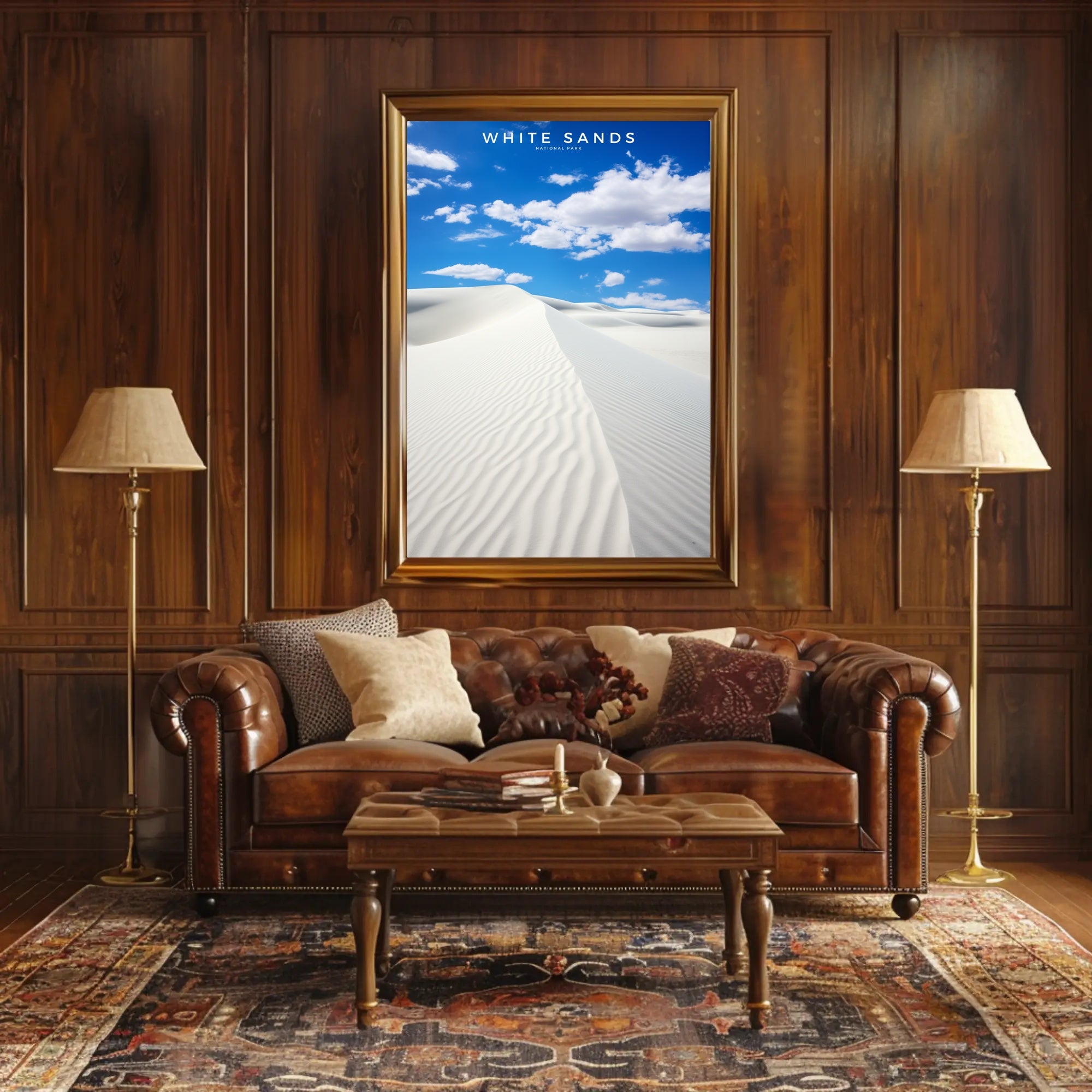 White Sands Travel Poster Minimalist Desert Print