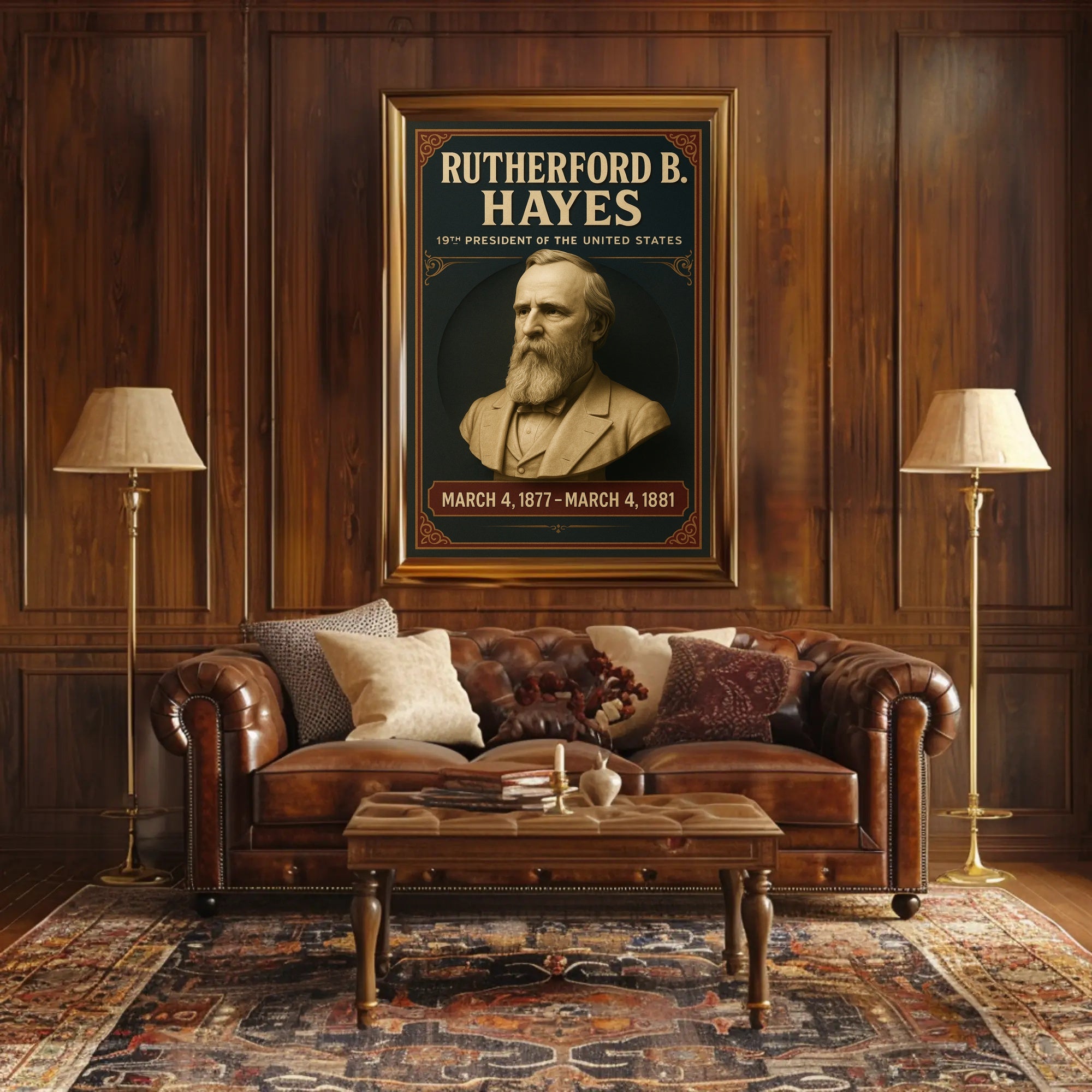 Rutherford B. Hayes Vintage Presidential Historical Poster PosterGoat