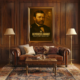 Ulysses S Grant Poster Vintage Analog Film Aesthetic Presidential Portrait Wall Art Historical Print