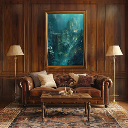 Underwater Ruins of Atlantis Fantasy Mythology Poster PosterGoat