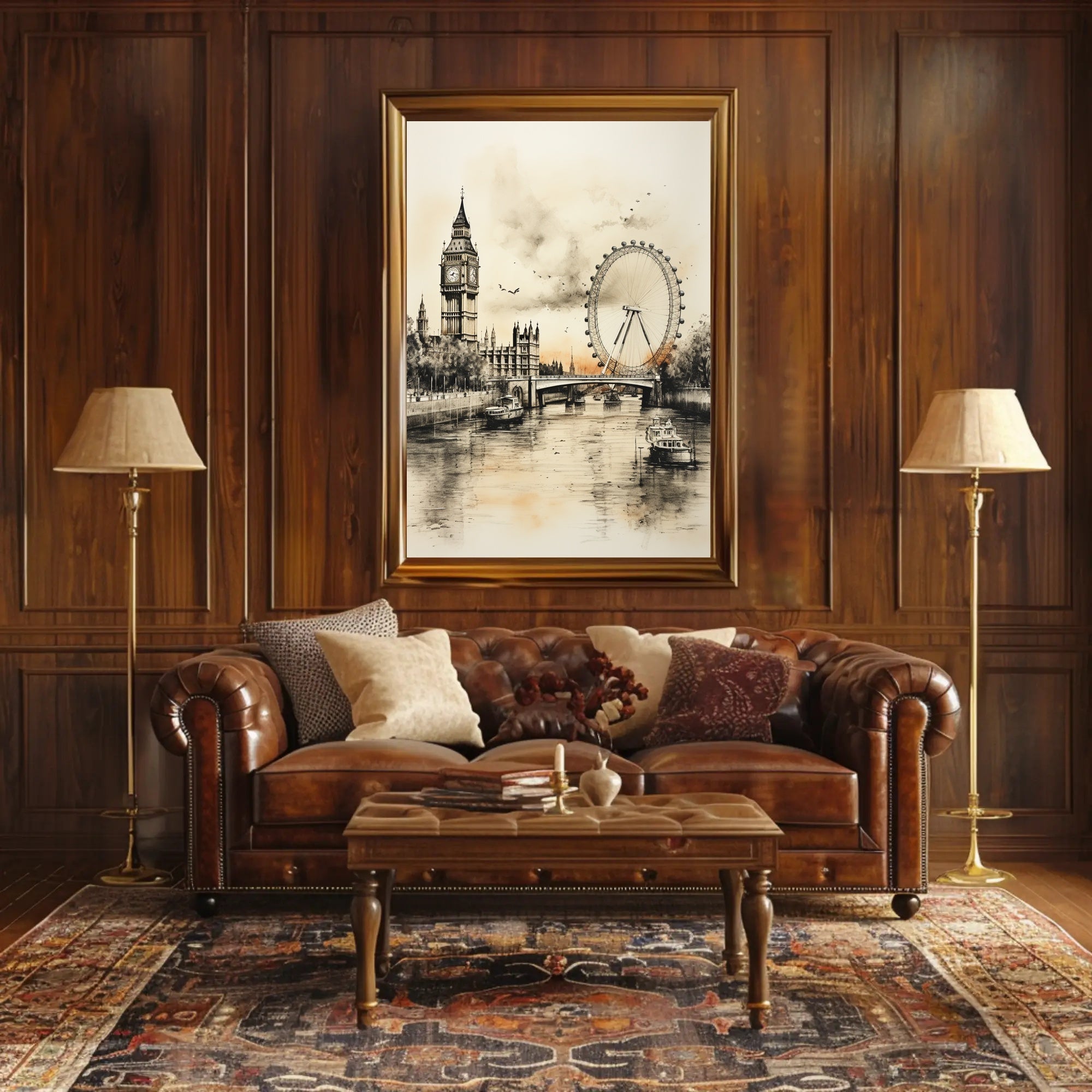 London Landmarks In Watercolor Poster