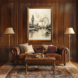 London Landmarks In Watercolor Poster