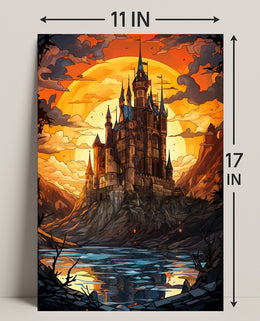 Enchanted Castle At Sunset Poster