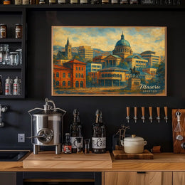 Maseru Cityscape Maseru Skyline Digital Painting Collectors Travel Decor Cultural Heritage Poster