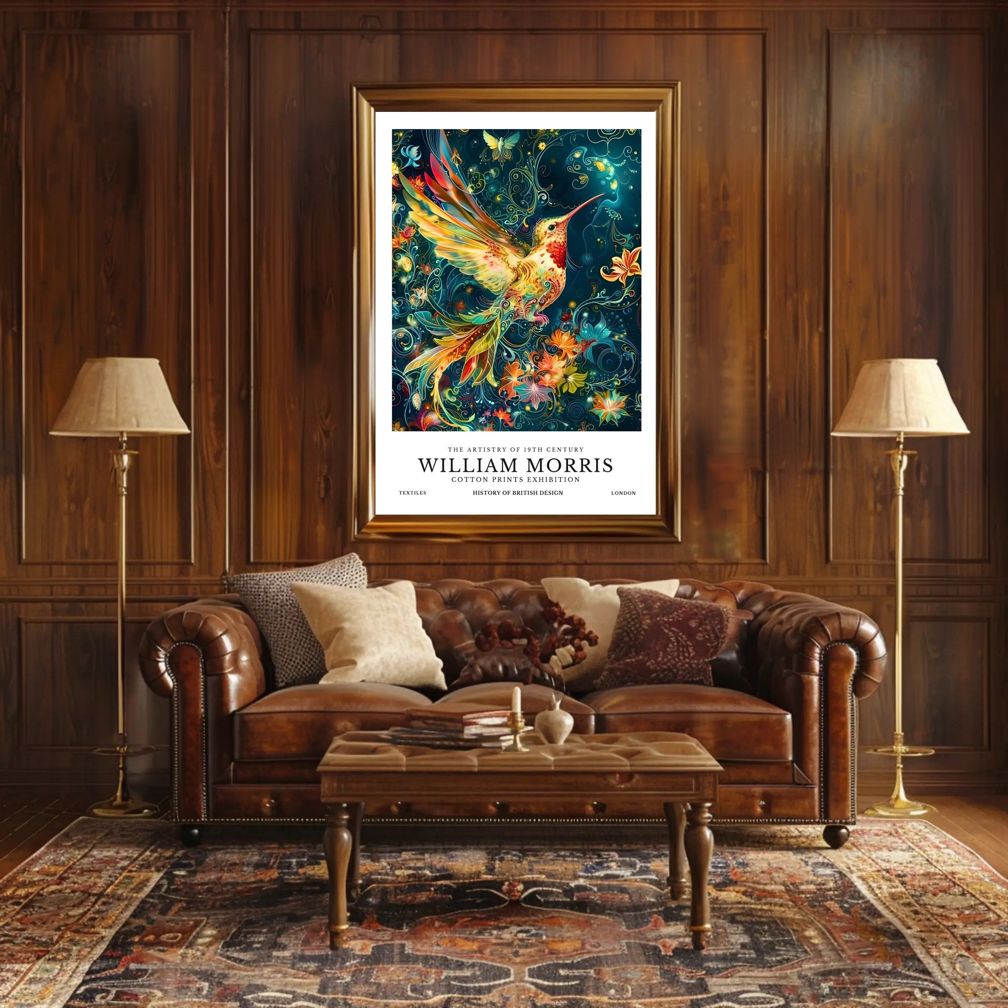 Artistic Heritage: Vibrant Bird in British Design Poster