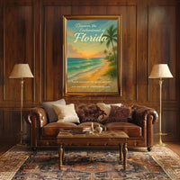 Serene Florida Coastal Sunset Travel Poster
