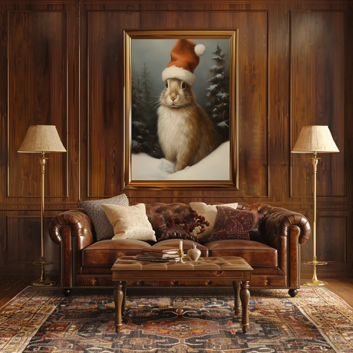 Festive Rabbit In Winter Wonderland Poster