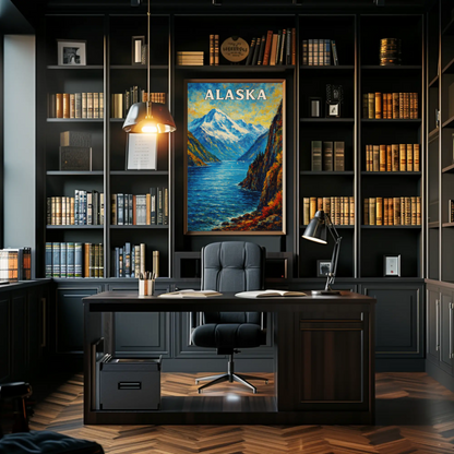 Alaska Kenai Fjords Coastal Mountain View Travel Poster