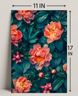 Elegant Peony Garden Floral Art Poster