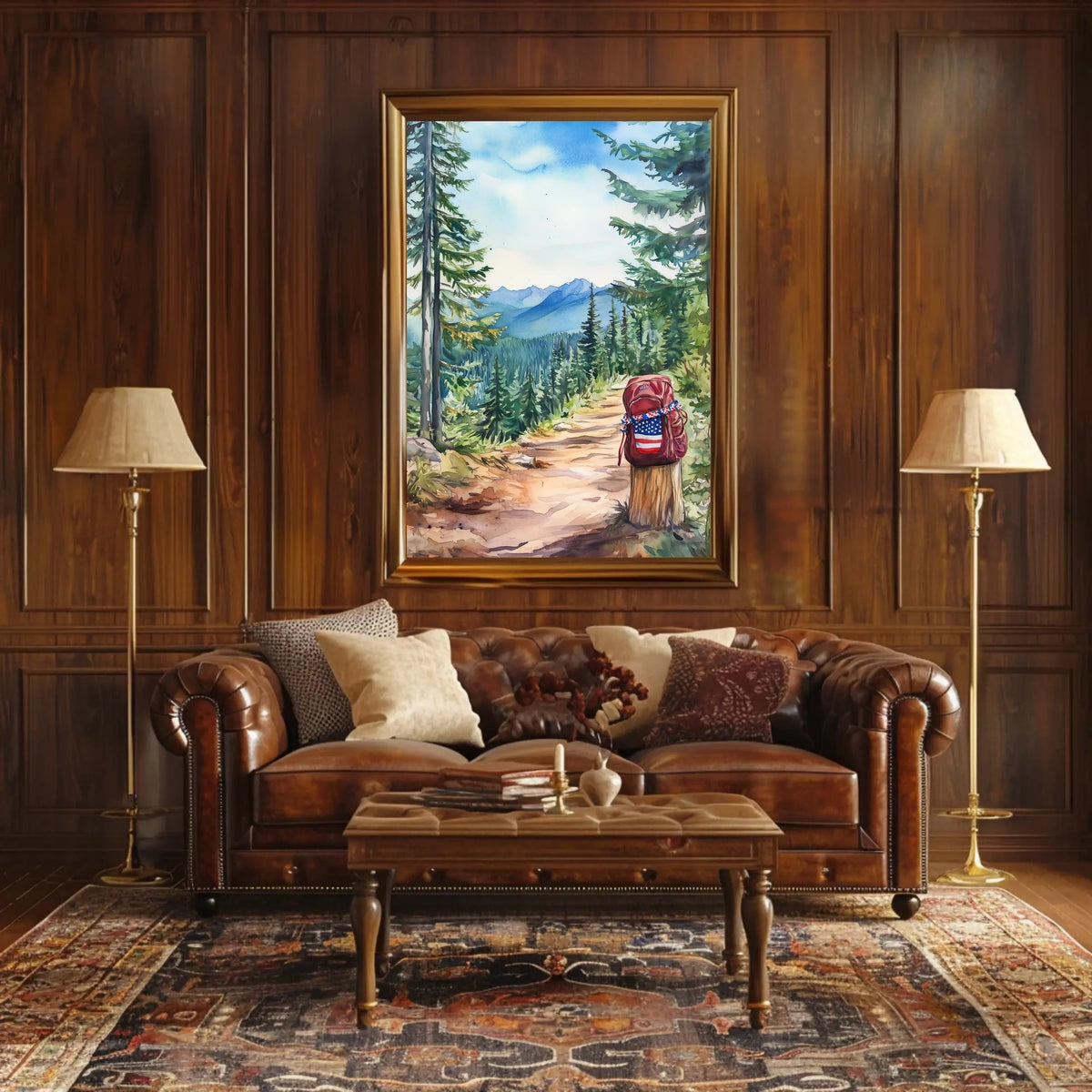 Forest Hiking Trail Mountain Landscape Scenic Nature Poster