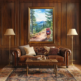 Forest Hiking Trail Mountain Landscape Scenic Nature Poster
