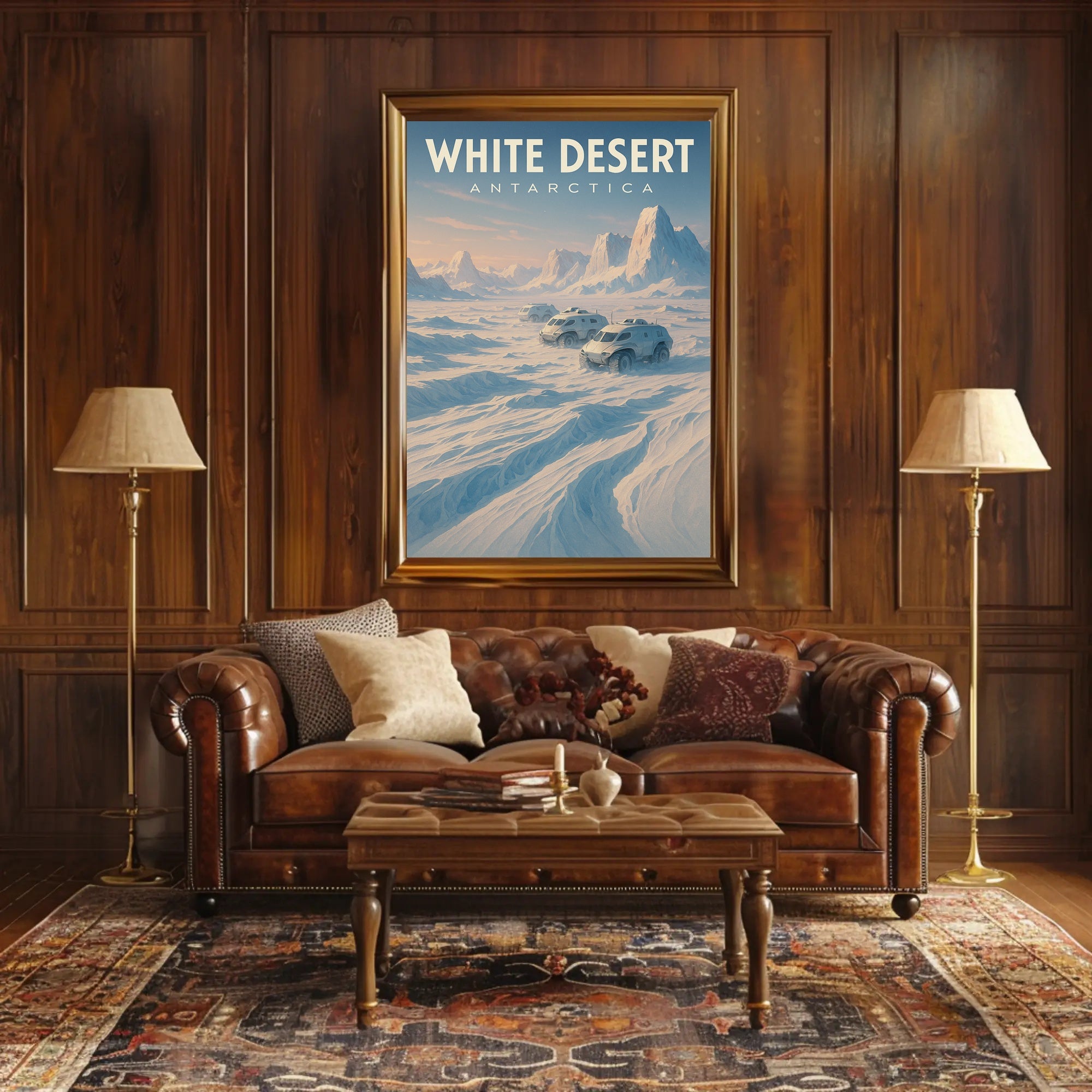 White Desert Antarctica Adventure Futuristic Sci-Fi Poster