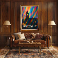 Fayetteville Arkansas Scenic Travel Minimalist Digital Painting Wanderlust Home Decor Poster