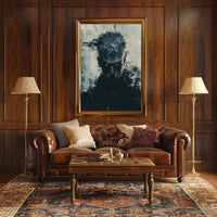 Dark Fantasy Poster: Mysterious Eyes, Abstract Background PosterGoat