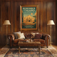 Alamo Sunset Vintage Poster: Texas Heritage Art Print