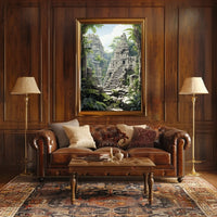 Ancient Stone Temple in Jungle Cultural or Heritage Poster