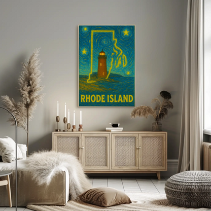 Rhode Island Starry Night Poster
