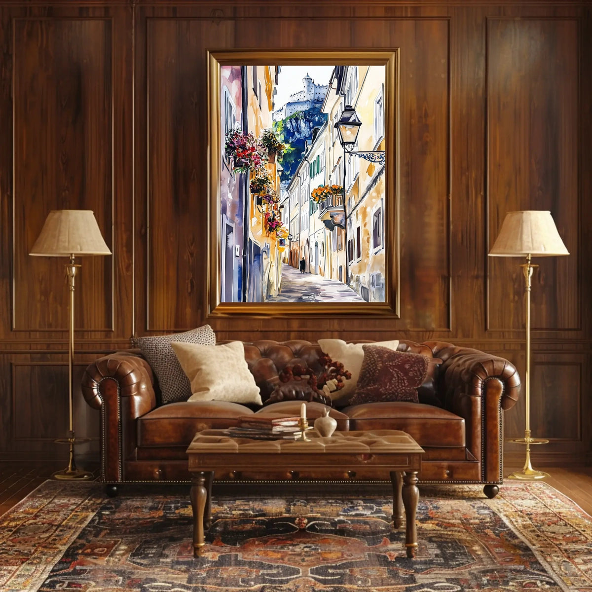 Austria Salzburg Old Town with Fortress Poster