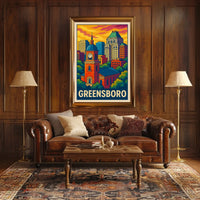 Greensboro Cityscape Poster